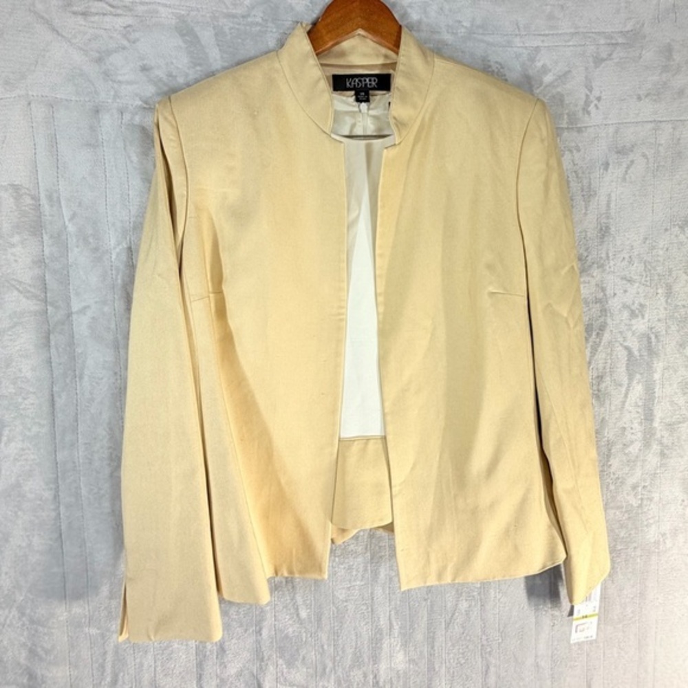 Kasper Blazer & Tank Set Size 14 Beige Cream